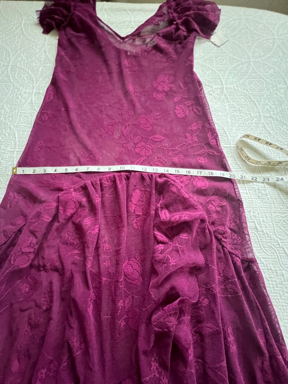 Free People Intimately Sheer Lace Maxi Dress in Plum Size M - Picture 11 of 16